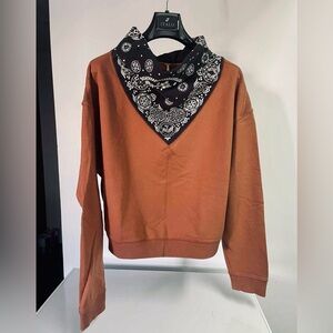Free people burnt orange bandana sweater